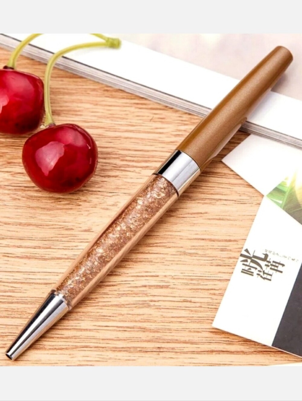 Dark Topaz Crystal Ballpoint Pen with Black Ink